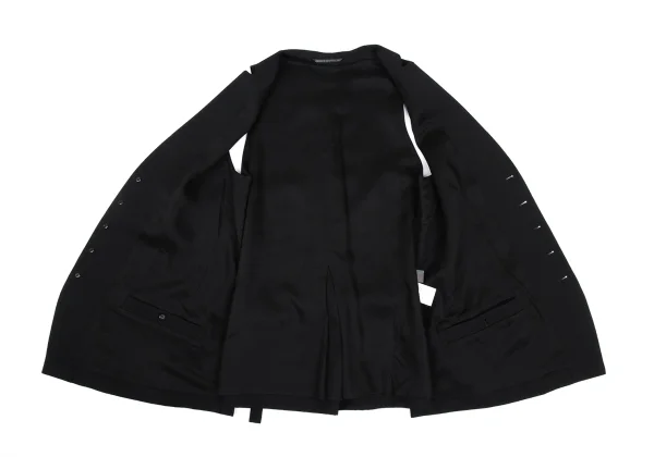 Yohji Yamamoto NOIR　Wool Gabardine Neck Notch Gilet Vest K-168260_010