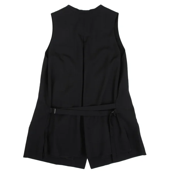 Yohji Yamamoto NOIR　Wool Gabardine Neck Notch Gilet Vest K-168260_011