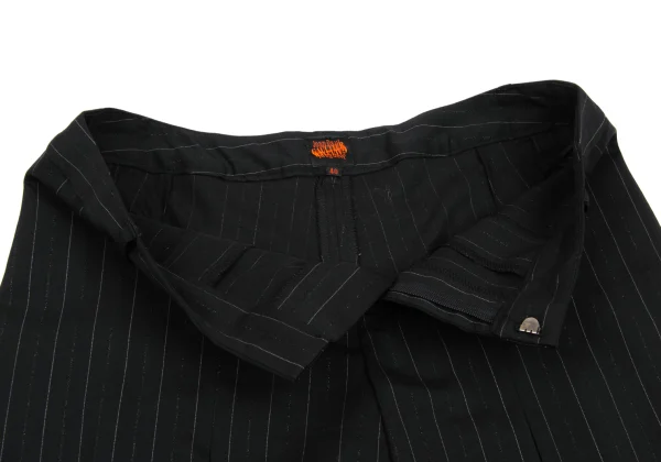 Jean Paul GAULTIER Lame Stripe Wool Pleats Skirt Half Pants K-168263_003