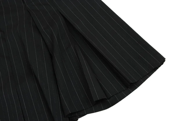 Jean Paul GAULTIER Lame Stripe Wool Pleats Skirt Half Pants K-168263_005