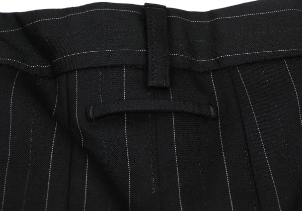 Jean Paul GAULTIER Lame Stripe Wool Pleats Skirt Half Pants K-168263_010