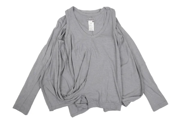 Yohji Yamamoto FEMME Folded Layered Ensemble Top K-168266_012