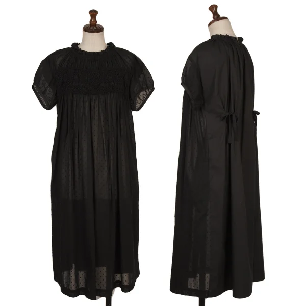 tricot COMME des GARCONS tricot Special Crochet Knit Gather Sheer Dress Black S K-168269_001