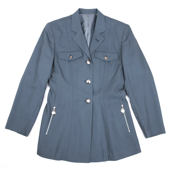 JUNIOR GAULTIER Wool Nylon Zip Pocket Jacket K-168271_002