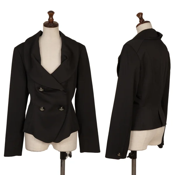 Vivienne Westwood Red Label Wool Gabardine Round Collar Jacket Black 3 K-168272_001