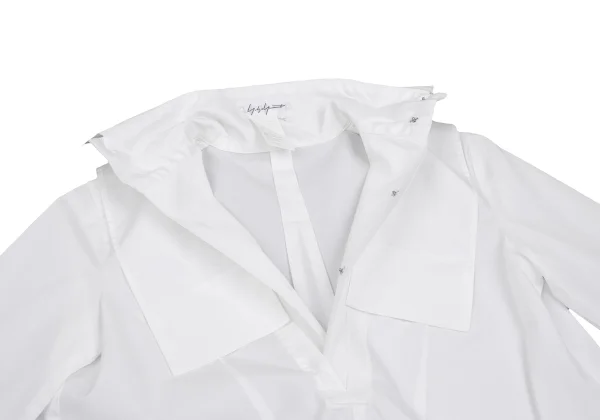 Yohji Yamamoto FEMME Cotton Switch Design High Collar Shirt K-168275_007
