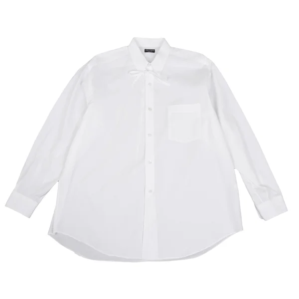 COMME des GARCONS HOMME PLUS Cotton Ribbon Collar Shirt White S-M K-168278_001