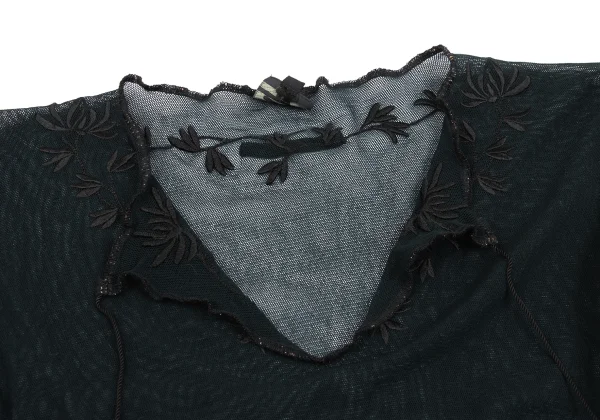 Jean Paul GAULTIER HOMME Nylon Botanical Embroidery Mesh Skipper T-shirt K-168279_005