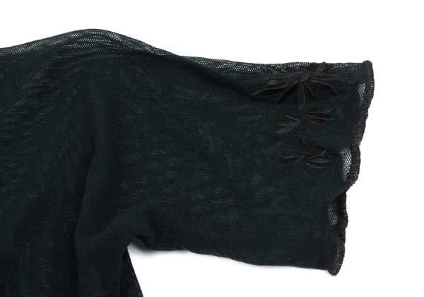 Jean Paul GAULTIER HOMME Nylon Botanical Embroidery Mesh Skipper T-shirt K-168279_006