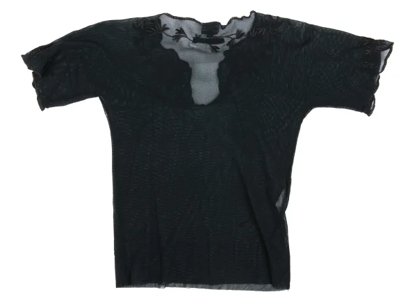 Jean Paul GAULTIER HOMME Nylon Botanical Embroidery Mesh Skipper T-shirt K-168279_012