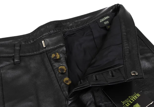 Jean Paul GAULTIER HOMME Ball Chain Lace-Up Design Sheep Leather Pants K-168280_004