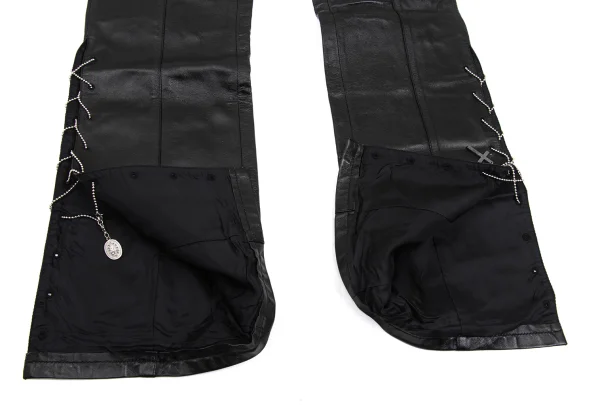 Jean Paul GAULTIER HOMME Ball Chain Lace-Up Design Sheep Leather Pants K-168280_010