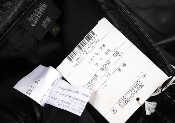 Jean Paul GAULTIER HOMME Ball Chain Lace-Up Design Sheep Leather Pants K-168280_015