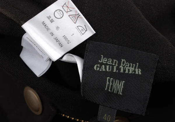 Jean Paul GAULTIER FEMME Wool Chain Button Neck Design Dress K-168281_016