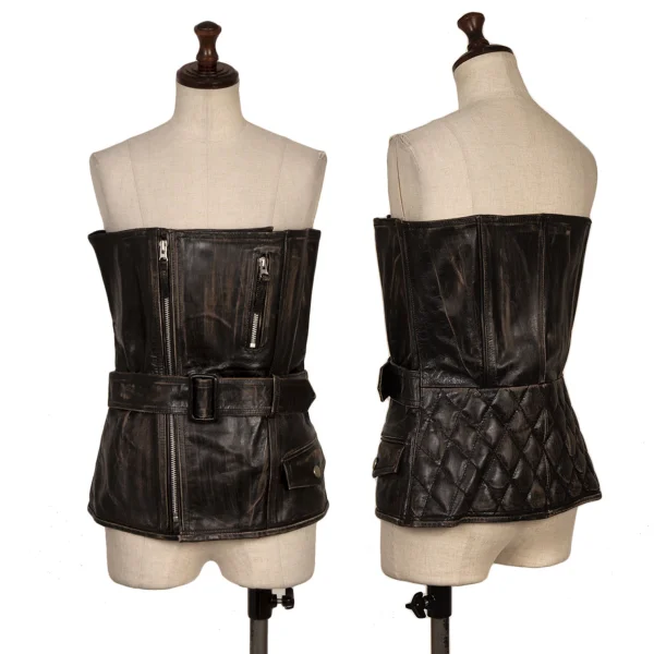 Unbranded Deconstructed Design Leather Corset Black 40 K-168286_001