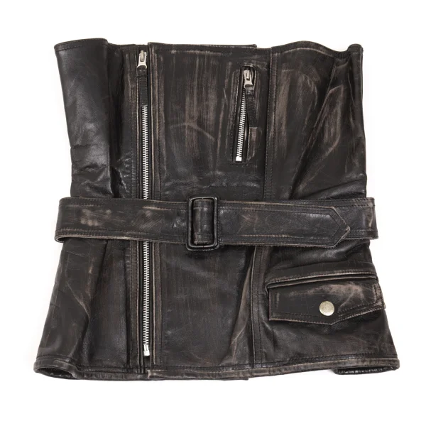 Unbranded Deconstructed Design Leather Corset K-168286_002