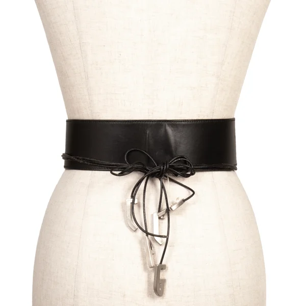 Jean Paul GAULTIER Metal Charm Design Leather Belt K-168290_002