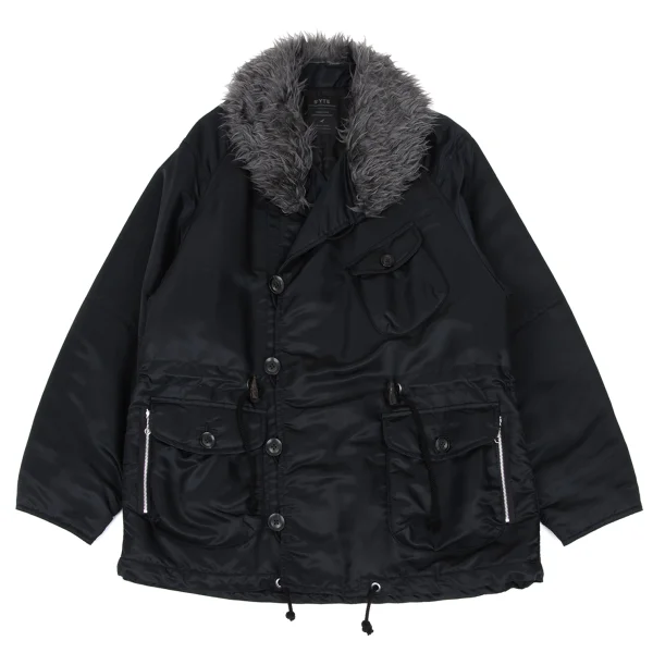 s'yte Faux Fur Shawl Collar Nylon Blouson Black 3 K-168301_001