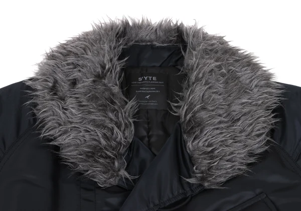 s'yte Faux Fur Shawl Collar Nylon Blouson K-168301_003