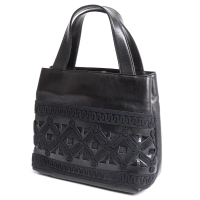 Jean Paul GAULTIER Embroidery Leather Hand Bag