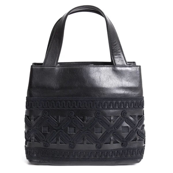 Jean Paul GAULTIER Embroidery Leather Hand Bag K-168320_002