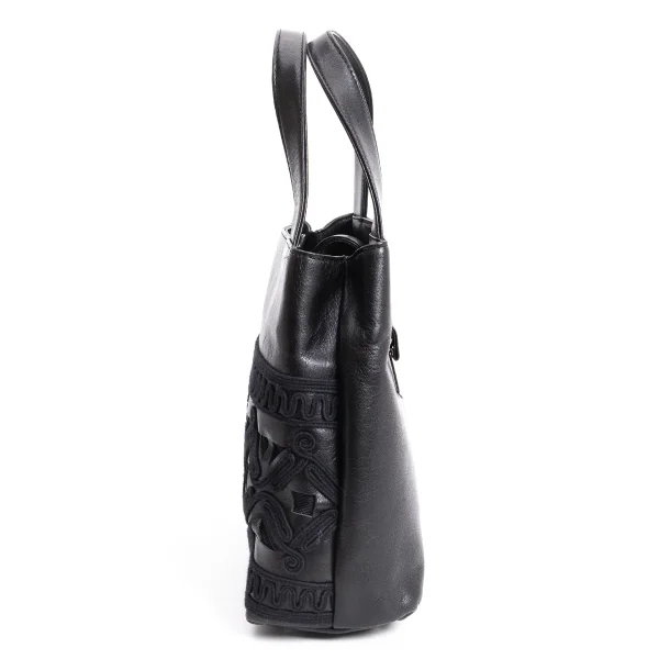 Jean Paul GAULTIER Embroidery Leather Hand Bag K-168320_003