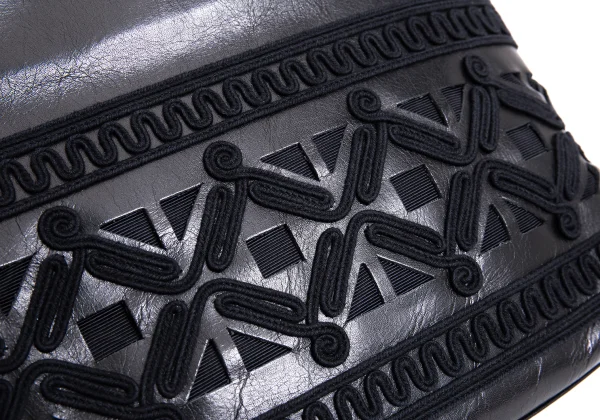 Jean Paul GAULTIER Embroidery Leather Hand Bag K-168320_009