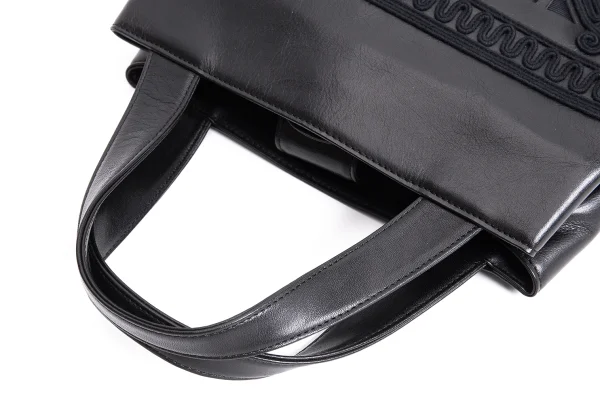 Jean Paul GAULTIER Embroidery Leather Hand Bag K-168320_010