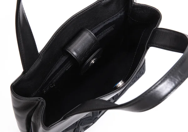 Jean Paul GAULTIER Embroidery Leather Hand Bag K-168320_011