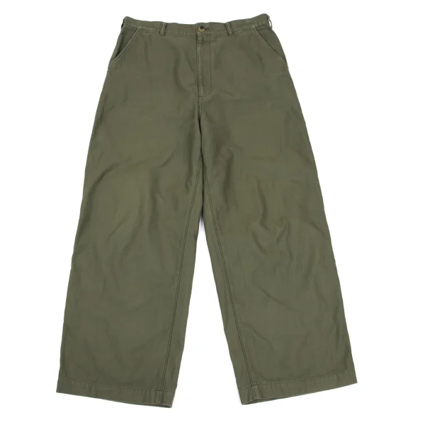 コムデギャルソンオムCOMME des GARCONS HOMME コットンワイドワークパンツ カーキS