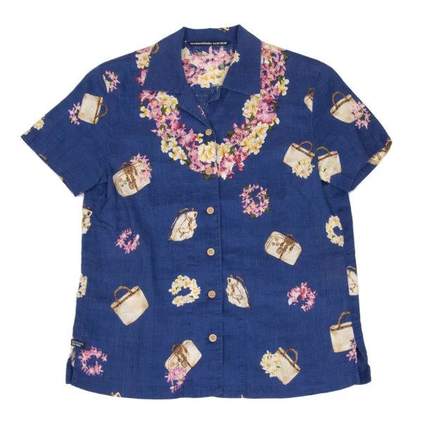 Mademoiselle NON NON Floral Printed Linen Hawaiian Shirt K-168349_002