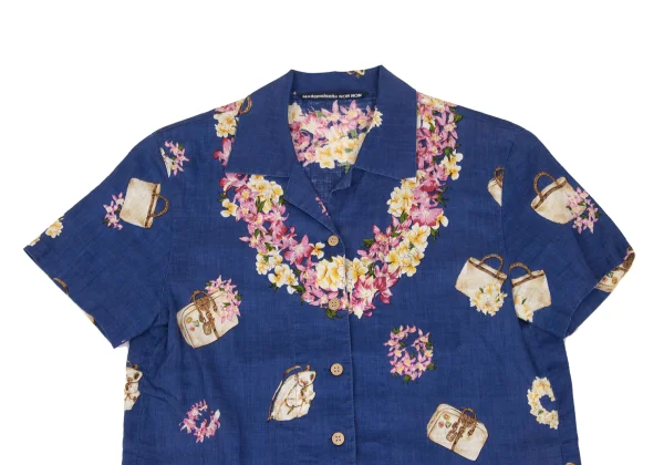 Mademoiselle NON NON Floral Printed Linen Hawaiian Shirt K-168349_003