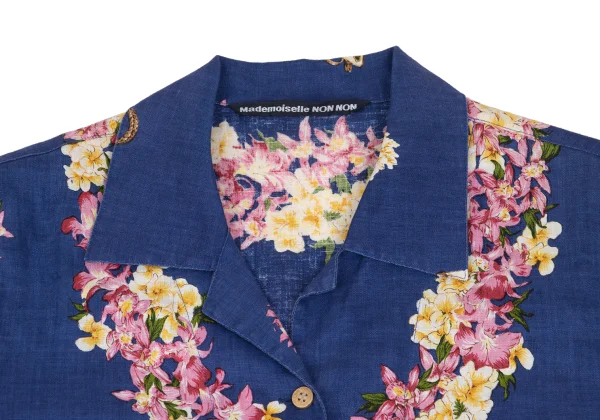 Mademoiselle NON NON Floral Printed Linen Hawaiian Shirt K-168349_004