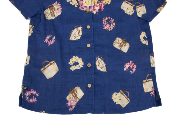 Mademoiselle NON NON Floral Printed Linen Hawaiian Shirt K-168349_006