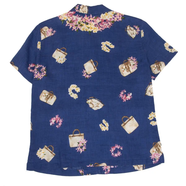 Mademoiselle NON NON Floral Printed Linen Hawaiian Shirt K-168349_010
