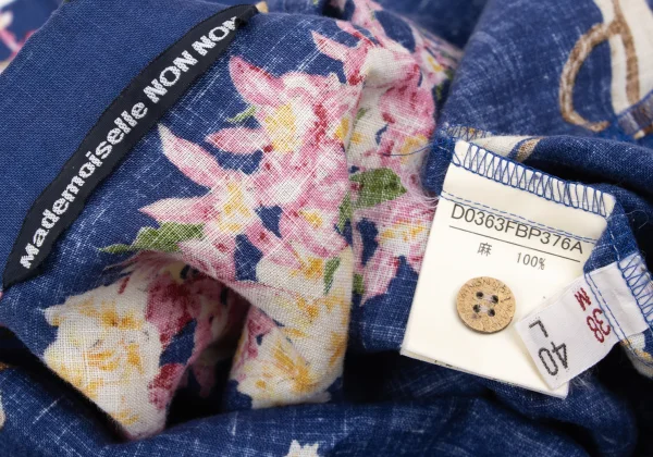 Mademoiselle NON NON Floral Printed Linen Hawaiian Shirt K-168349_014