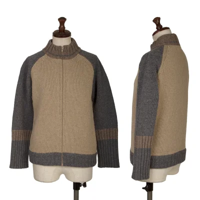 Y's Wool Nylon Zip Knit Cardigan