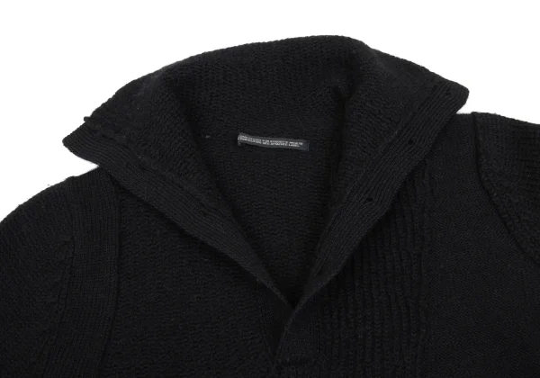 Y's Wool Alpaca Button Neck Knit Sweater K-168354_006