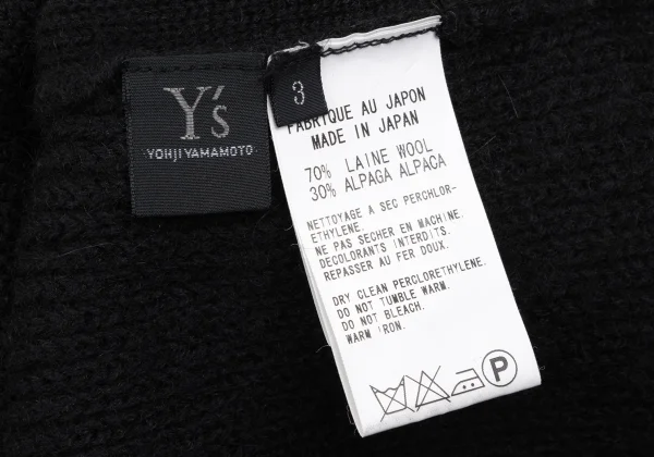 Y's Wool Alpaca Button Neck Knit Sweater K-168354_013