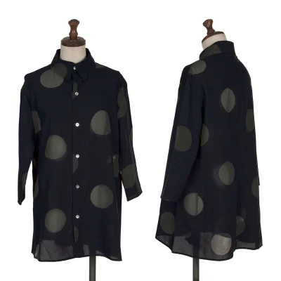 Y's Rayon Poly Dot Printed 3/4 Sleeve Shirt