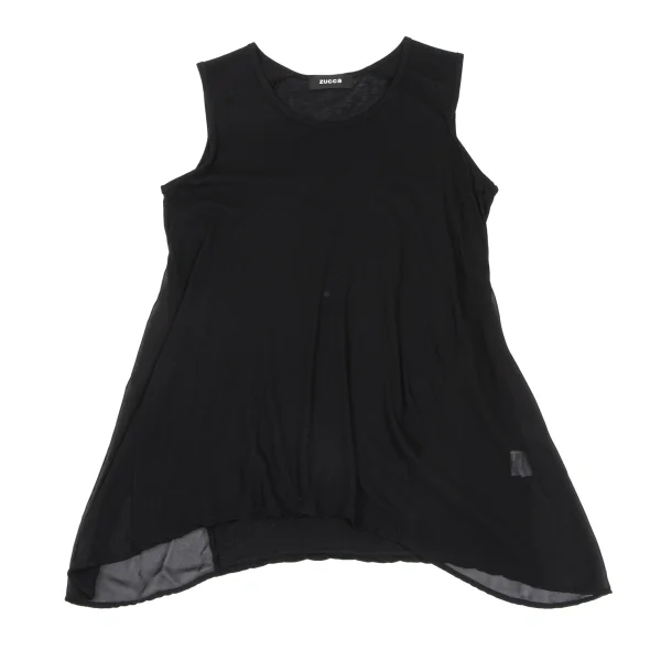 zucca See-through Panel Flared Sleeveless Top K-168360_002