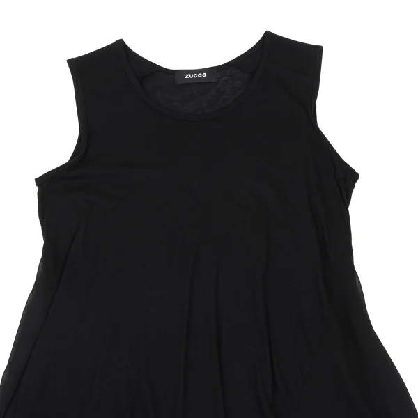 zucca See-through Panel Flared Sleeveless Top K-168360_003