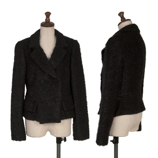 agnes b. Mohair Wool Loop Tweed Jacket Black 38 K-168361_001