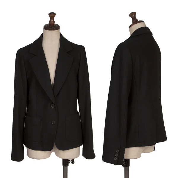 MARGARET HOWELL Wool Shadow Herringbone Jacket Black 2 K-168362_001