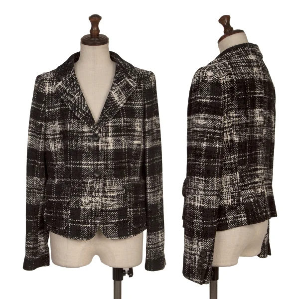 DKNY Blended Flocky Check Jacquard Jacket Black,White 6 K-168363_001