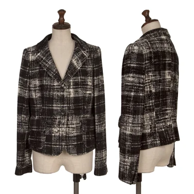 DKNY Blended Flocky Check Jacquard Jacket