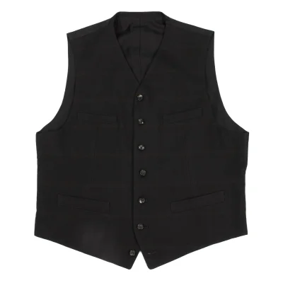 COMME des GARCONS HOMME Wool Old Gabardine Check Vest