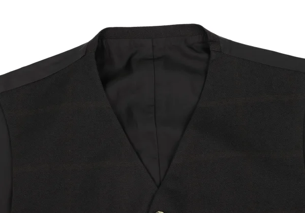 COMME des GARCONS HOMME Wool Old Gabardine Check Vest K-168366_003