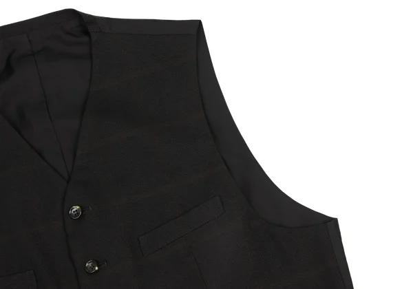 COMME des GARCONS HOMME Wool Old Gabardine Check Vest K-168366_004