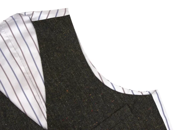 Paul Smith LONDON Cowhide Embroidery Nep Tweed Vest K-168367_004